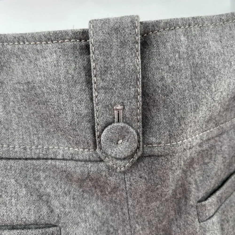 Ann Taylor mid rise grey wool wide leg‎ MARGO dress pants career work 4 READ